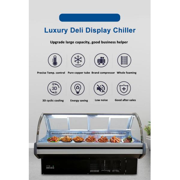 Multifunctional Glass Deli Showcase Single Temperature Deep Fridge