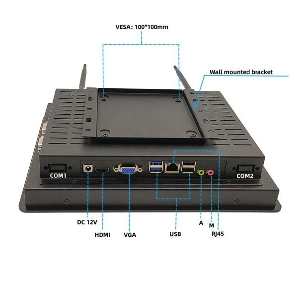 10.4 Inch Wall Mount Industrial Touch Screen Pc All-In-One Ip65 Panel Pc Computer