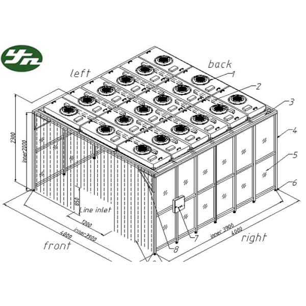 Modular 800w Clean Room Booth With Ffu Fan Filter