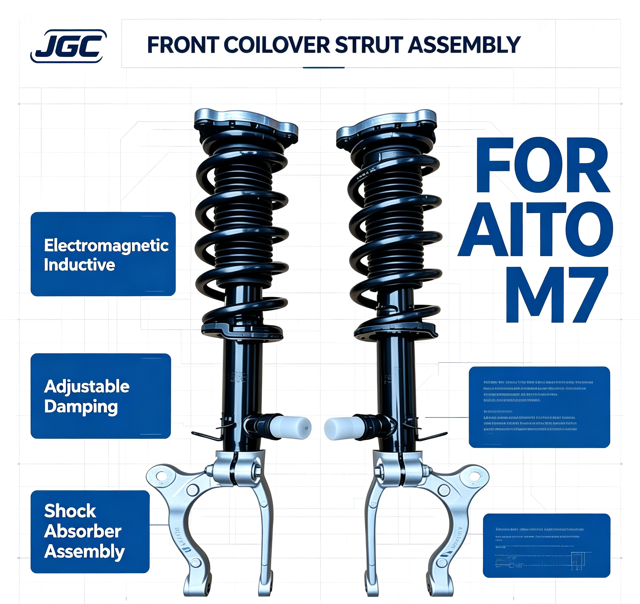 104436300FElectromagnetic Inductive Front Coilover Strut Assembly with Adjustable Damping Shock Absorbers for AITO M7 Vehicle Suspension