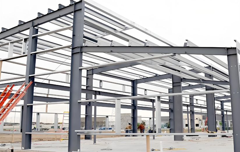 Fireproof Steel Structure Warehouse with 4-12 Meters Height and Customizable Span for Industrial Use