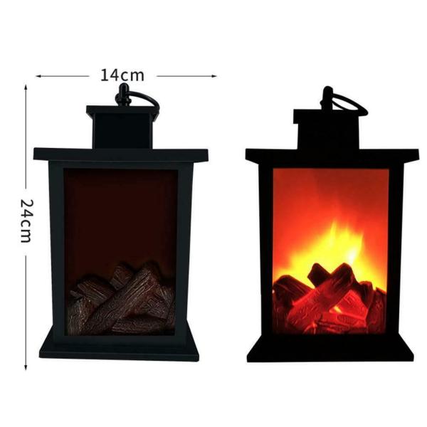 Simulated Fireplace Solar Flickering Flame Lantern 3.7V 5W Solar Courtyard Light