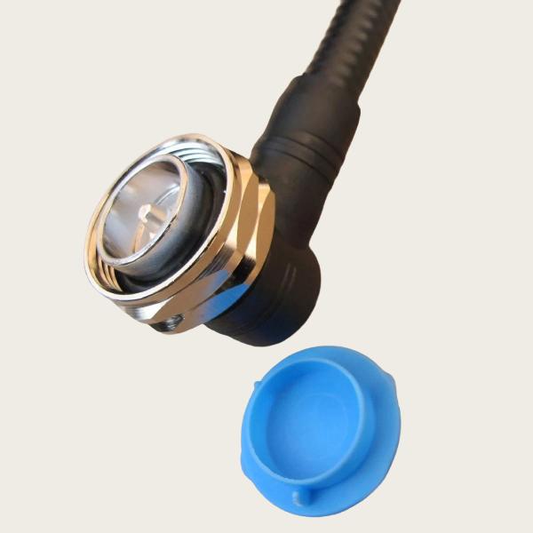 Precision 7/16 DIN Right Angle Coaxial Connector For 1/2" Superflex Feeder Cable