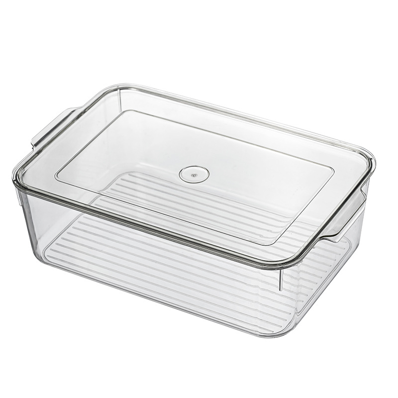 Fruit Vegetables Stackable Refrigerator Storage Kitchen Organizer PP Rectangle Food Storage Box with Lids