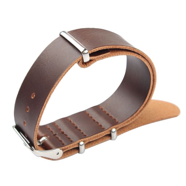 Retro-style Thin Genuine Leather Watch Strap