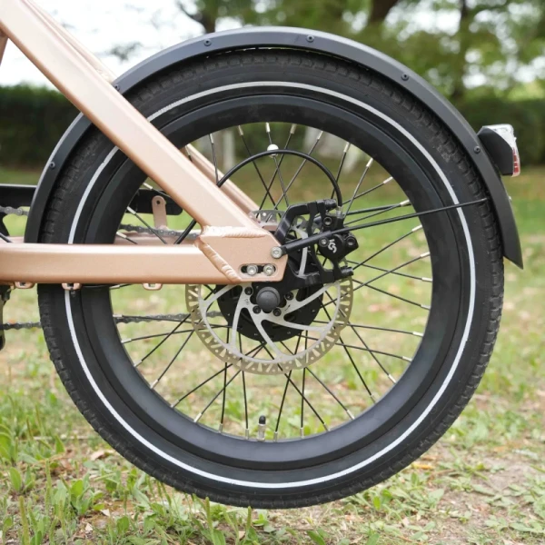 Compact Cargo E Bike with Foldable Front Frame for Easy Storage
