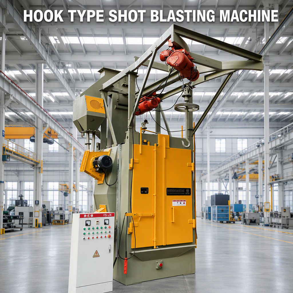 High Efficiency Metal Surface Treatment Hook Type Shot Blasting Machine, Industrial Automatic Rust Removal Blaster, CE Cert