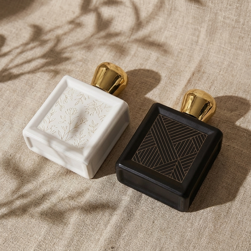 Anding Supplier High Quality Custom Design Refillable Spray 100ml Square Empty Glass Perfume Bottle