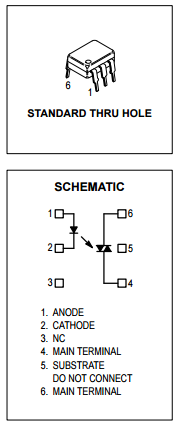 MOC3022 6-Pin DIP Random-phase Optoisolators Triac Driver Output complex integrated circuits