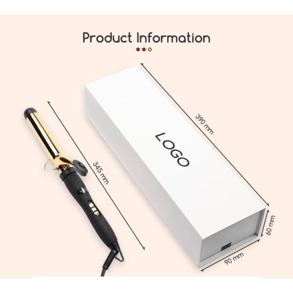 Ceramic Coating Barrel Curling Iron With Clamp Adjustable Temp LCD Display