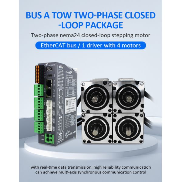 Lichuan 4-Axis DC Closed Loop Stepper Motor Drivers Kit 2.0N.m 2Phase Nema24 DC24V~50V 4.0/4.5/5.0/5.8A 1000PPR