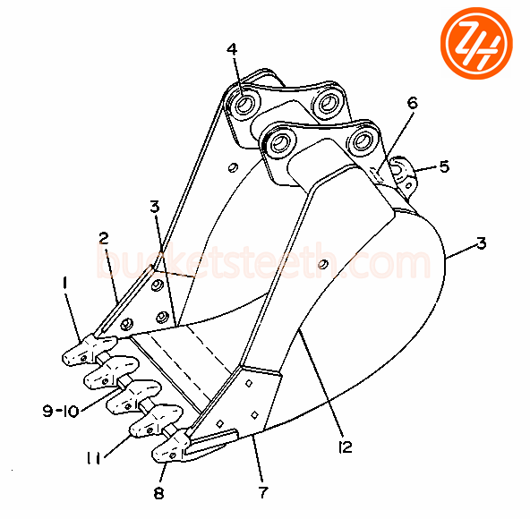 6I6404 E325 J400 58HRC Excavator Bucket Teeth Adapter For