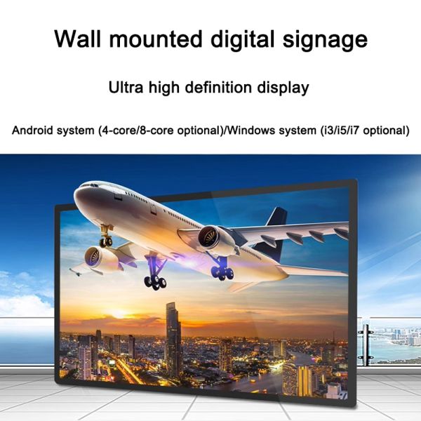 50 Inch Durable Build HD Visuals Wall-Mounted Digital Signage with Android/Windows OS
