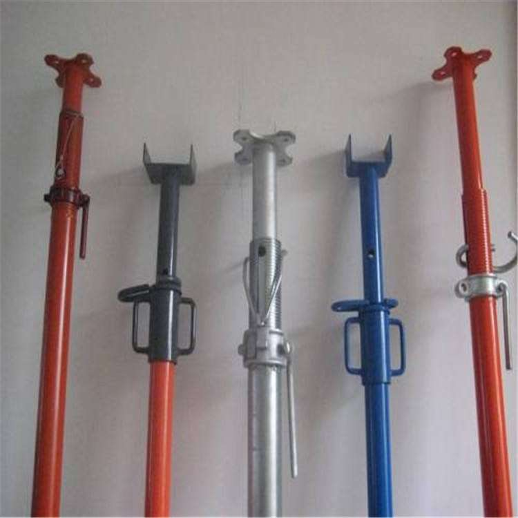 High Load Capacity Adjustable Scaffolding Steel Prop with Threaded Shaft Adjustment and Hot-Dip Galvanized Construction Shoring Support