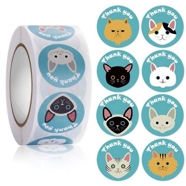 Reusable Cute UV Round Gift Thank You Teacher Labels Sun Rainbow Cloud Design