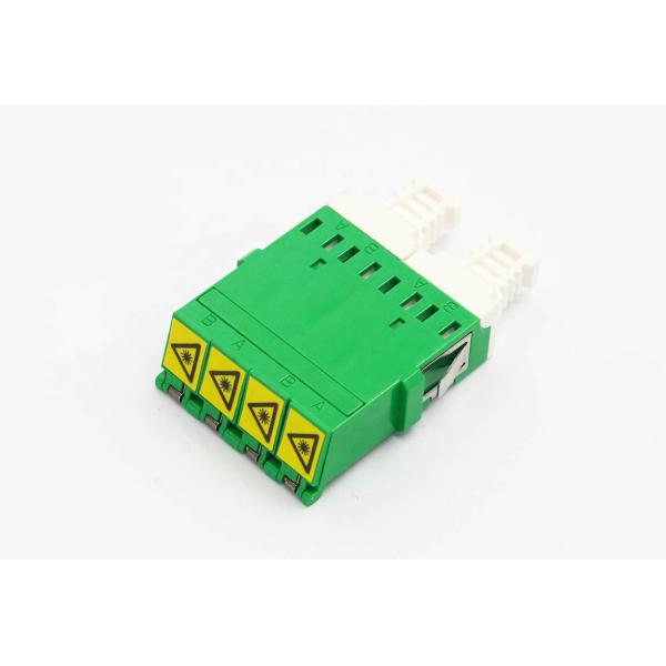 Quad LC APC Shutter Optical Fiber Adapter Singlemode Mid Coupler Plastic Material