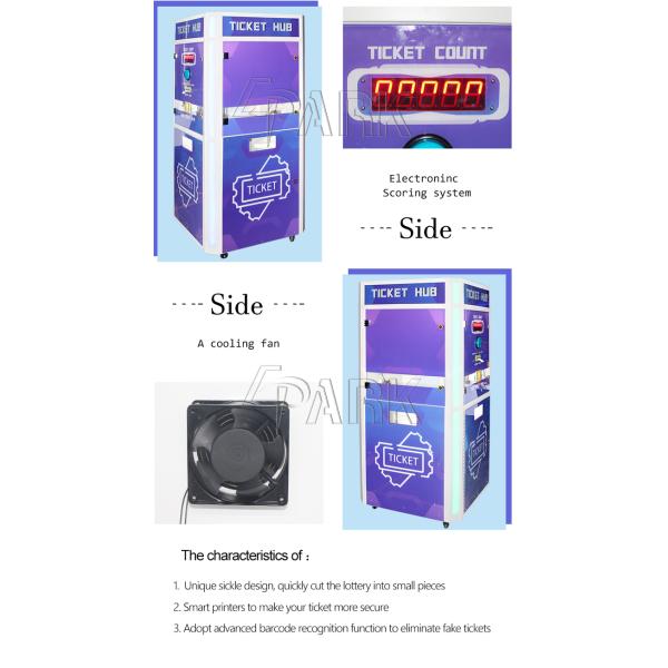 Multi Function Indoor Arcade Machine Electric Tickets Handling Machine For Game Center