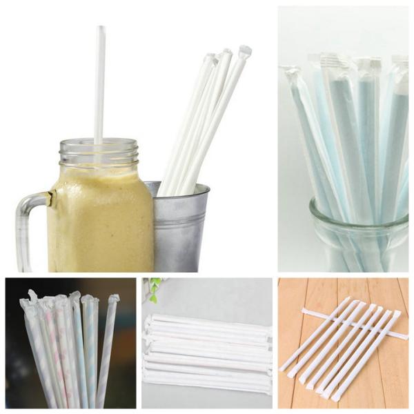 Biodegradable 24gsm 28gsm Straw Wrapping Paper For Packaging 8mm 12mm Straws