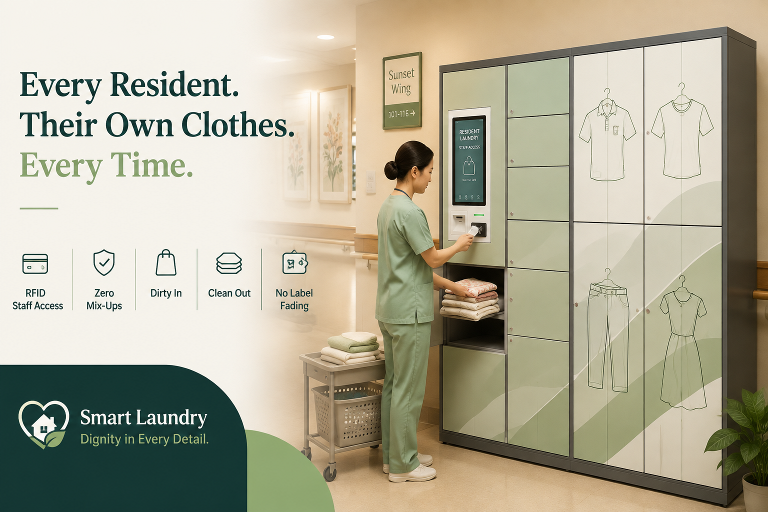 Smart Laundry Locker with 15.6" Android Touchscreen, Cloud Remote Management, and Customizable Compartments