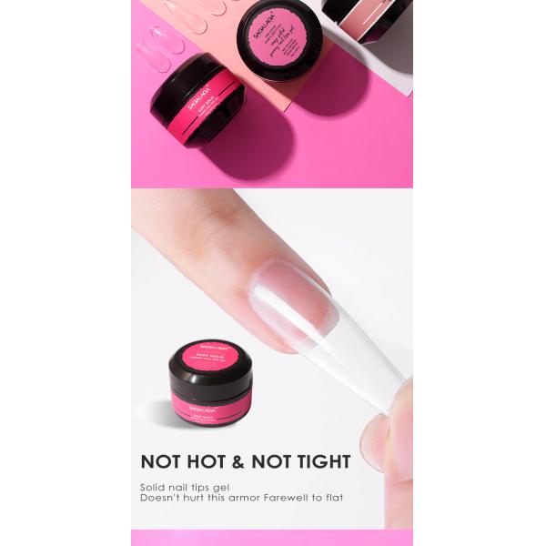 Professional Soft Gel Tips Stick Glue Private logo Solid Extension Tips Hard Gel with 3D Flower Nail Art Gel