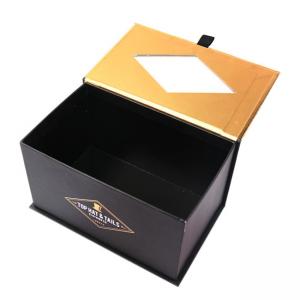 Quality Rectangle Ribbon Handle CMYK Magnetic Flap Gift Box for sale