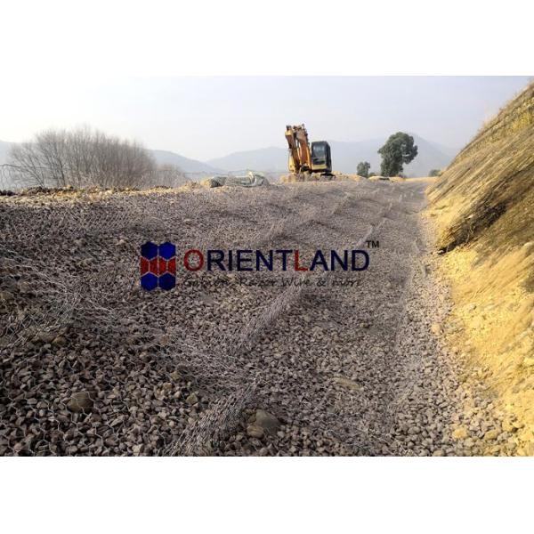 Civil Engineering Woven Mesh Gabion Wall Baskets Hexagonal Hole Shape