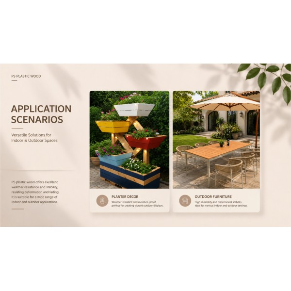 Termite Proof Splinter-Free Plastic Lumber Board with Smooth Surface for School Park Public Bench Seating