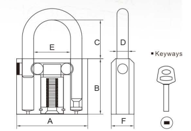 Arc Type Vane Padlock High Security Padlock Industrial Specification All Sizes