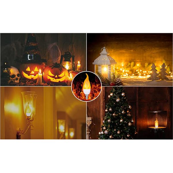 Halloween E14 Simulated Fire Light Bulb Candelabra Night Light