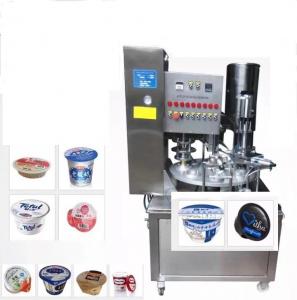 China 2 Heads 50g Cup Filling Sealing Machine HT-NC-2 Rotary Cup Sealing Machine on sale