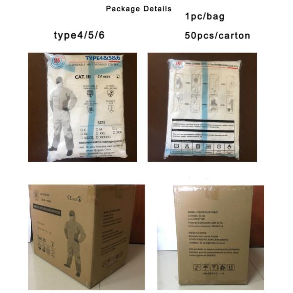 Microporous Sms Back Panel Disposable Waterproof Coverall For Car Washing