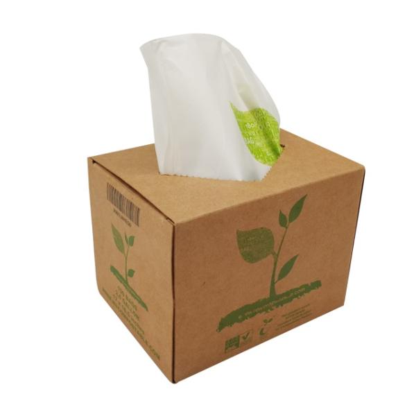 100% Biodegradable Disposable Compostable Garbage Bag, Biodegradable Kitchen Bin Liner Compostable Flat Trash Bag On Rol