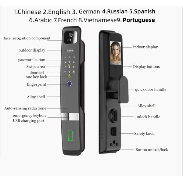 6068 Mortise Face Recognition Lock CE ROHS Door Lock With Face Recognition