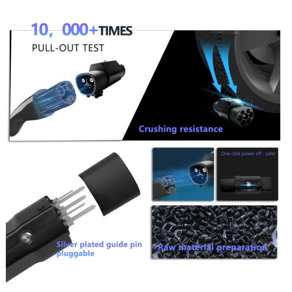 Condition 7kw Tesla EV Charger with 32A Output Current PC Copper Car Side Plug NACS to GBT Car Connector Socket Switch