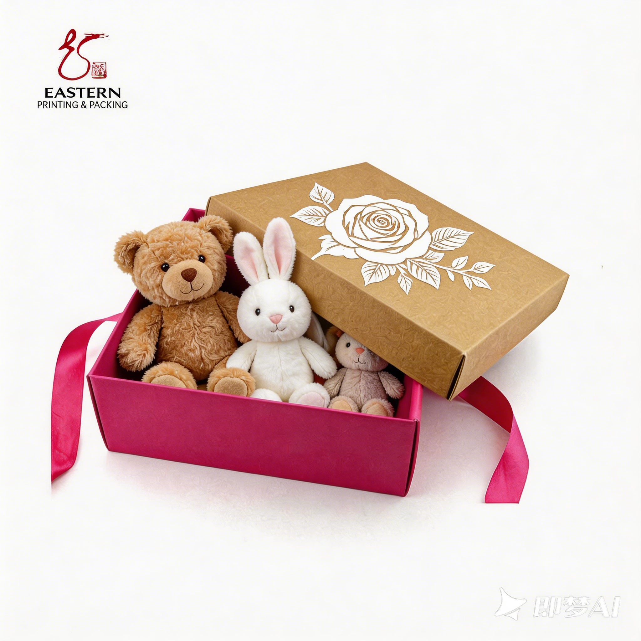 Custom Printed Gift Boxes Box with Ribbon | E flute Corrugated Cardboard Box with Lid
