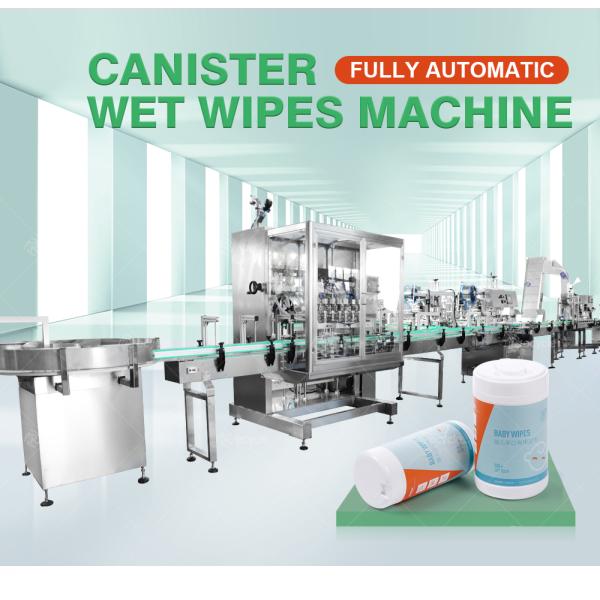 Canister Wet Wipes Production Line Slitting Rewinding Filling Sealing Capping Labeling Machine Wet Tissue Manufacturing Machine