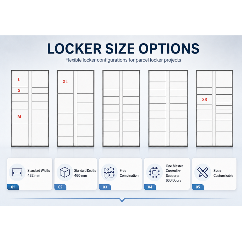 Winnsen Smart Parcel Locker with 15.6" Android Touchscreen Cloud Remote Management and 600 Doors One Console