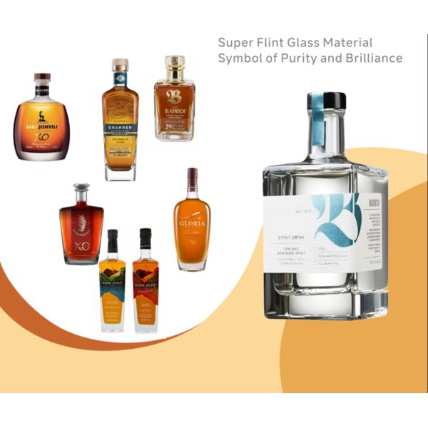 OEM Customized Glass Bottles For XO Bourbon Whiskey