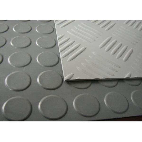 Red Industrial Rubber Sheet with Round Button Top and Impression Fabric Bottom for Anti-Slip Design