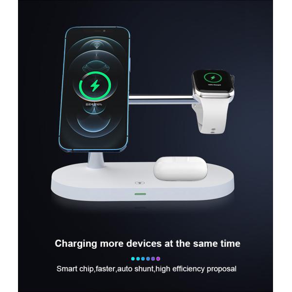 Multi-Functional 5-in-1 Wireless Charging Station with 2W Night Light and USB Output