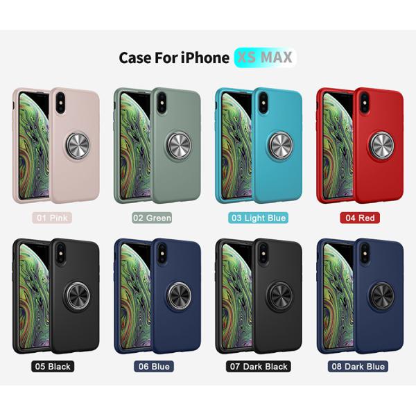 Colorful Soft Tpu Anti Shock Phone Case With Ring Holder For Iphone Xs Max