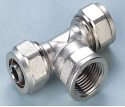 compression brass fitting female tee for PEX-AL-PEX