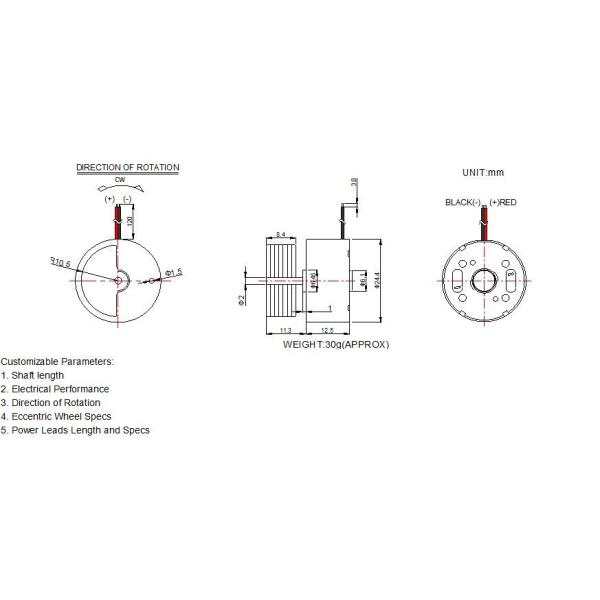 24mm 1.5 V Vibration Motor , Micro Vibration Motor For Game Controller
