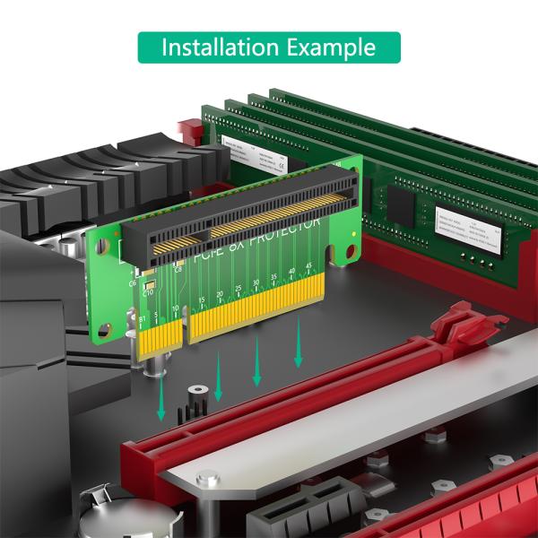 PCI-E 8X Riser Card 90-Degree Left-Angle 1U Server Adapter 9.3X5.5X3cm