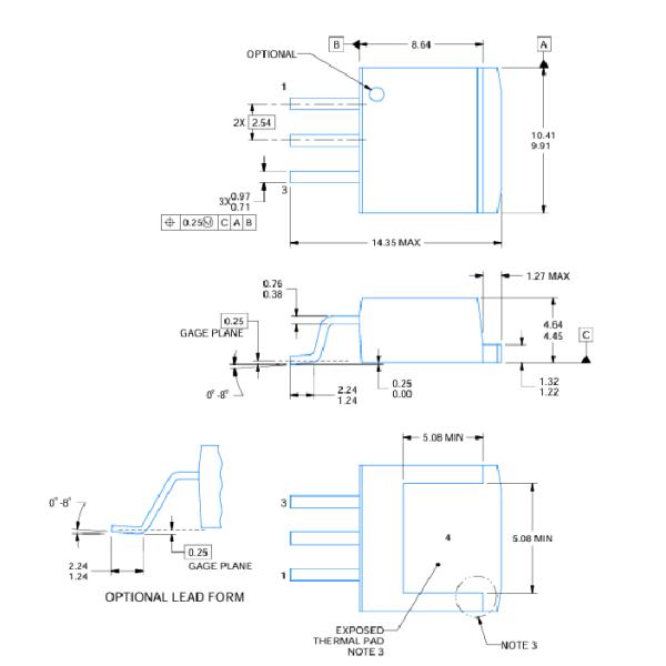 LM1085ISX-3.3 3.3V 3A LDO Voltage Regulator with 1.5V Dropout ±2% Accuracy Current/ Thermal Limit TO-263 Package -40°C to +125°C for Industrial &