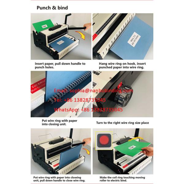 3/1 2/1 Wire Coil Binding Punching Machine For F4 Paper
