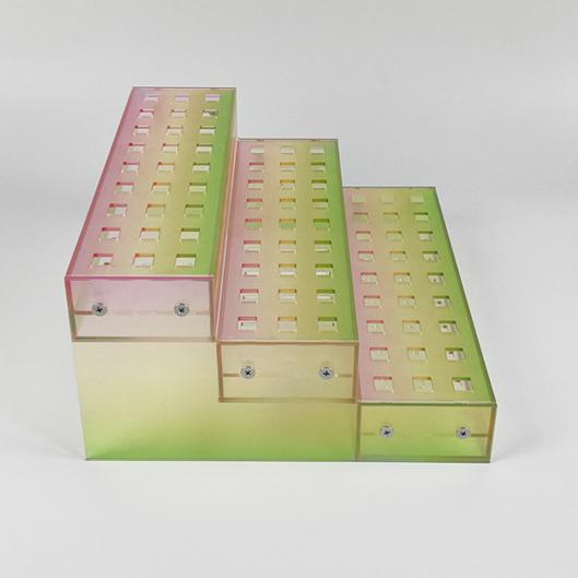 Supermarket Three-Layer Acrylic Ladder Display Stand Gradient Trapezoidal Products Shelf Stand