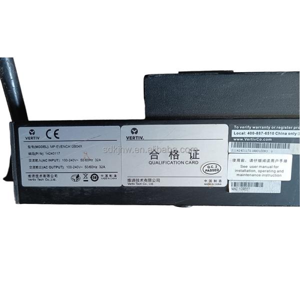 1U Form Factor Vertiv PDU Socket AC 1p MP-EVENCA12B04X for 32A Frequency Data Center