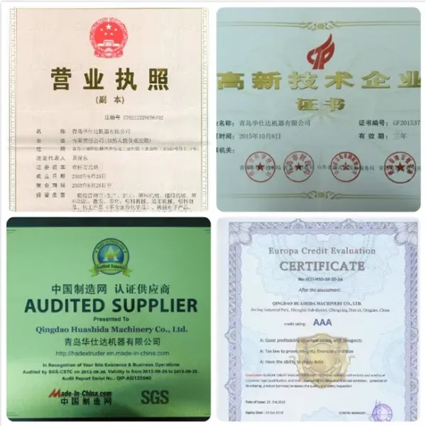 Huashida Machinery ISO certification