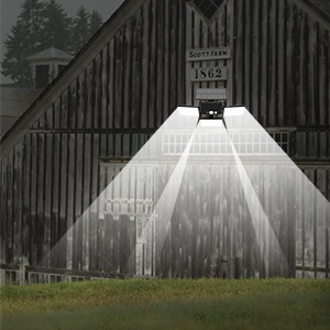 Adjustable Heads 1000lm 260Pcs LED Solar Motion Sensor Wall Light Outdoor